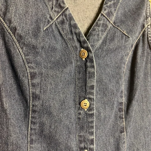 Faded Glory Denim Sleeveless Button-Down Dress - Picture 5 of 7
